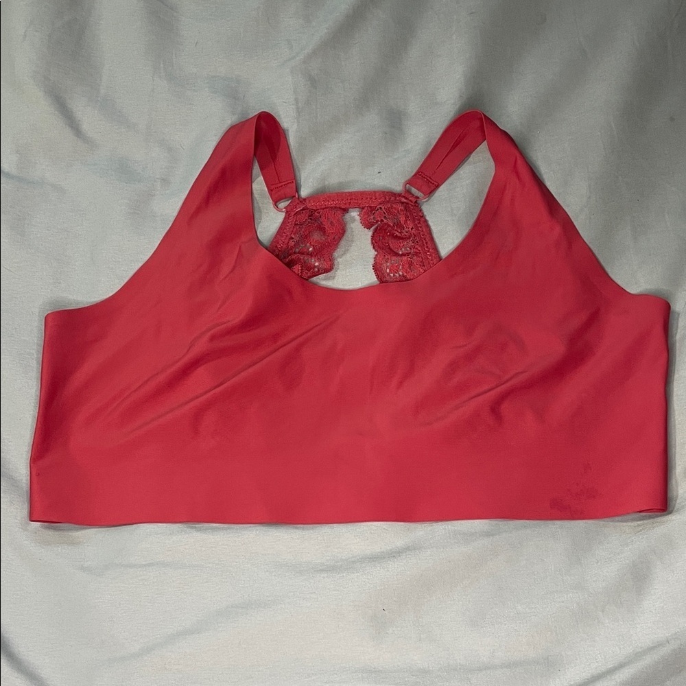 💰Nautica Red Seamless Bralette With Lace Features Size Large